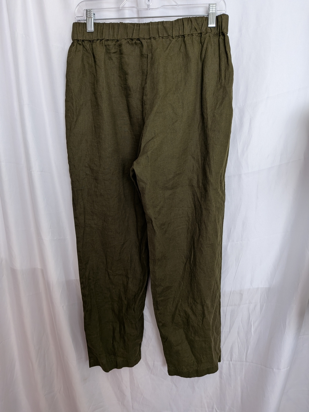 Quince Olive 100% European Linen Tapered Ankle Pants Size Medium - Picture 6 of 7